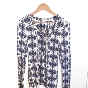 Freepeople Top Lace Up Long Sleeve